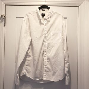 J.CREW Men's SLIM UNTUCKED PERFORMANCE White Button-Down Shirt Size L EUC